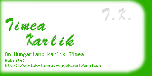 timea karlik business card