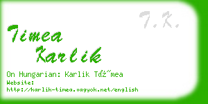 timea karlik business card